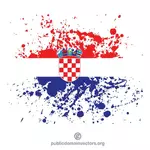 Flagge Kroatiens malen Spritzer