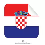 Autocollant carré avec le drapeau de la Croatie