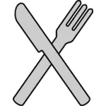 Korsade kniv och gaffel