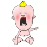 Crying Baby Vector Caricature