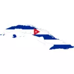 Cuba's flag and map