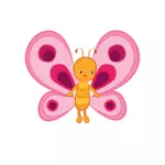 Roztomilý růžový motýl
