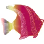 装飾的なピンクの魚のベクトル図