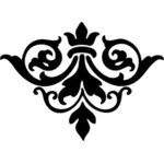 Simbol dekoratif Damask hitam