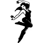 O dansatoare de sex feminin în negru & albe de desen vector