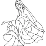 Dancer line drawing vector image