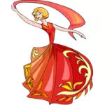 Kırmızı elbise dansçı