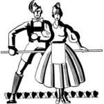 Vintage dancers vector image