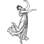 Dame de danse aux pieds nus