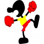 Векторная иллюстрация парень с боксерские перчатки