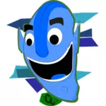 Vektor Klipart velké modré hlavy charakteru