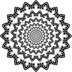 Símbolo florido preto e branco