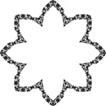 Simbol bulat frame bunga