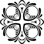 Vectorillustratie van vier tulp vormige decoraties als een