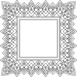 Vector illustration of wide spiky ornamental frame