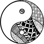 Vector clip art of decorative Ying Yang sign
