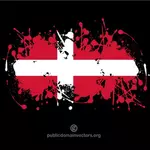 डेनमार्क का ध्वज के साथ स्याही छींटे