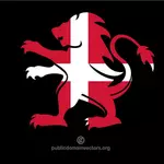 Danimarka bayrağı ile hanedan aslan