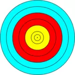 Vector afbeelding van blauwe, rode en gele doel cirkel