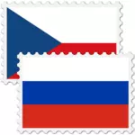 Tschechische, Russische Briefmarke