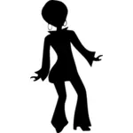 Silhouette of female dancer vector graphics