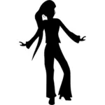 Silhueta de ilustração vetorial de dançarino feminino