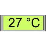 Цифровой температурный дисплей «27 градусов» векторное изображение