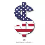 Dollar-Symbol mit der amerikanischen Flagge