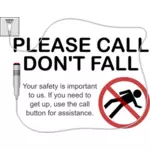 Call Don't Fall label vector clip art
