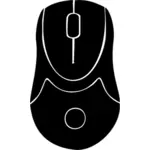 Vector graphics of computer mouse silhouette with white lines