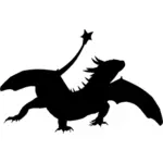 Dragon black vector siluett