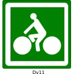 Vector clip art of cycling route traffic sign