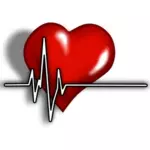 Ett hjärta med ECG komplexa vektor illustration