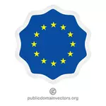 מדבקה עגולה עם דגל האיחוד האירופי