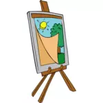 Sztalugi z dziećmi malarstwo grafika wektorowa