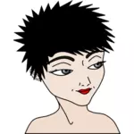 Vector clip art of girl with spiky hair
