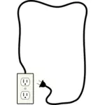 Ilustração em vetor de borda decorativa plug e a tomada de electricidade