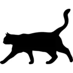 Elegante kat vector silhouet