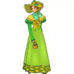 Elegante signora in verde