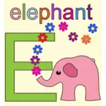 Gajah dengan Alphabet E