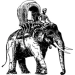 Illustration d'éléphant avec cavalier