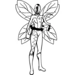 Sci-fi fairy flying lady vector graphics