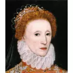 Queen Elizabeth dat ik profile schilderij in kleur vector afbeelding