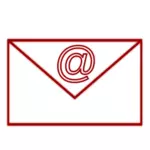 Rød e-postikonet