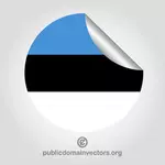 מדבקה עגולה עם דגל אסטוניה