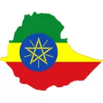 Drapeau et carte éthiopienne