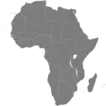 वेक्टर छवि इथियोपिया के साथ अफ्रीका के मानचित्र पर प्रकाश डाला