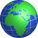 Globus nach Europa, Afrika und Nahen Osten Vektorgrafik