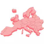 ヨーロッパの 3 D 地図のベクター クリップ アート