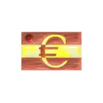 العلم الإسباني مع صورة متجهة علامة اليورو